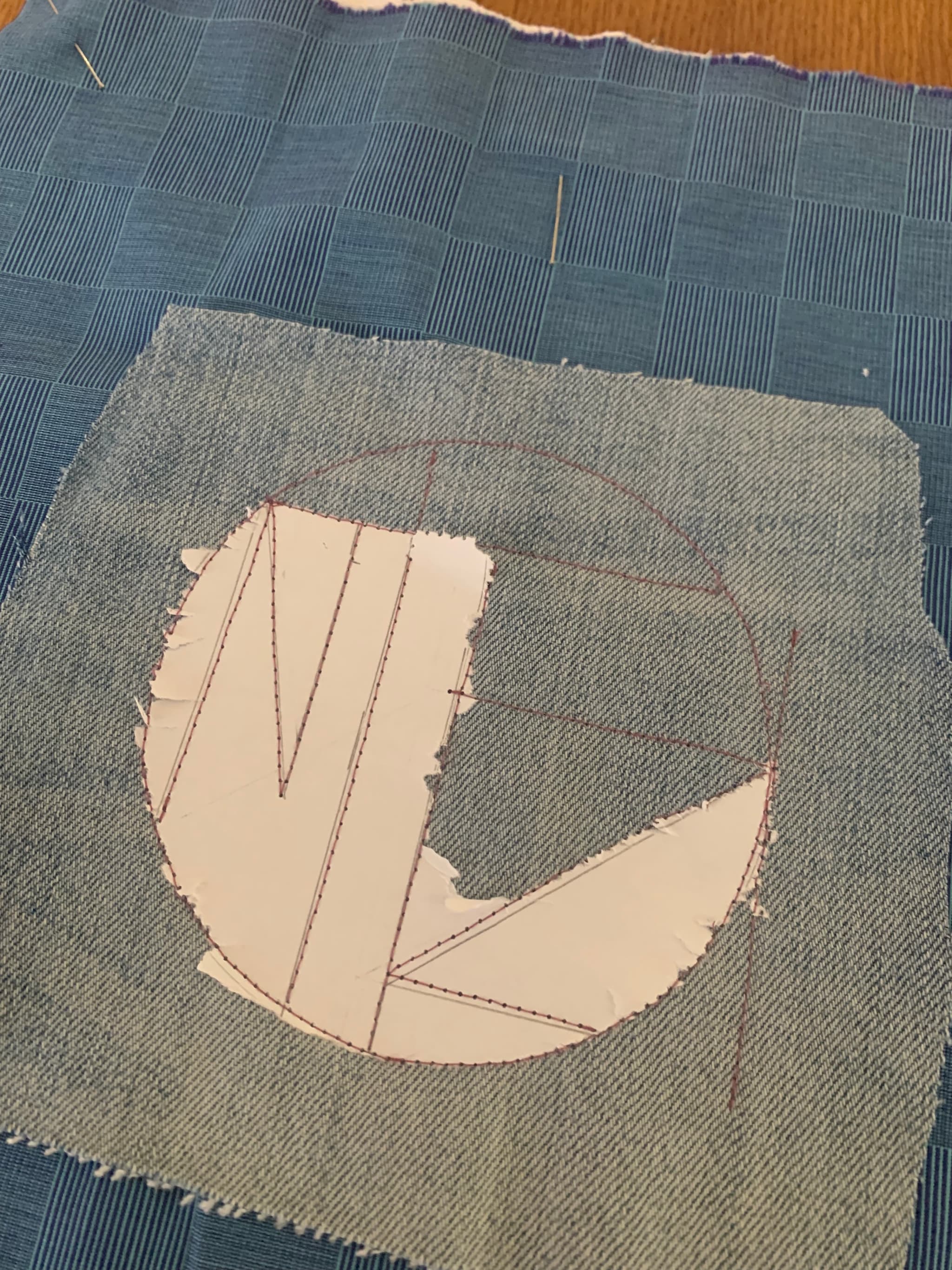 …. entfernen des aufgelegten Musters 