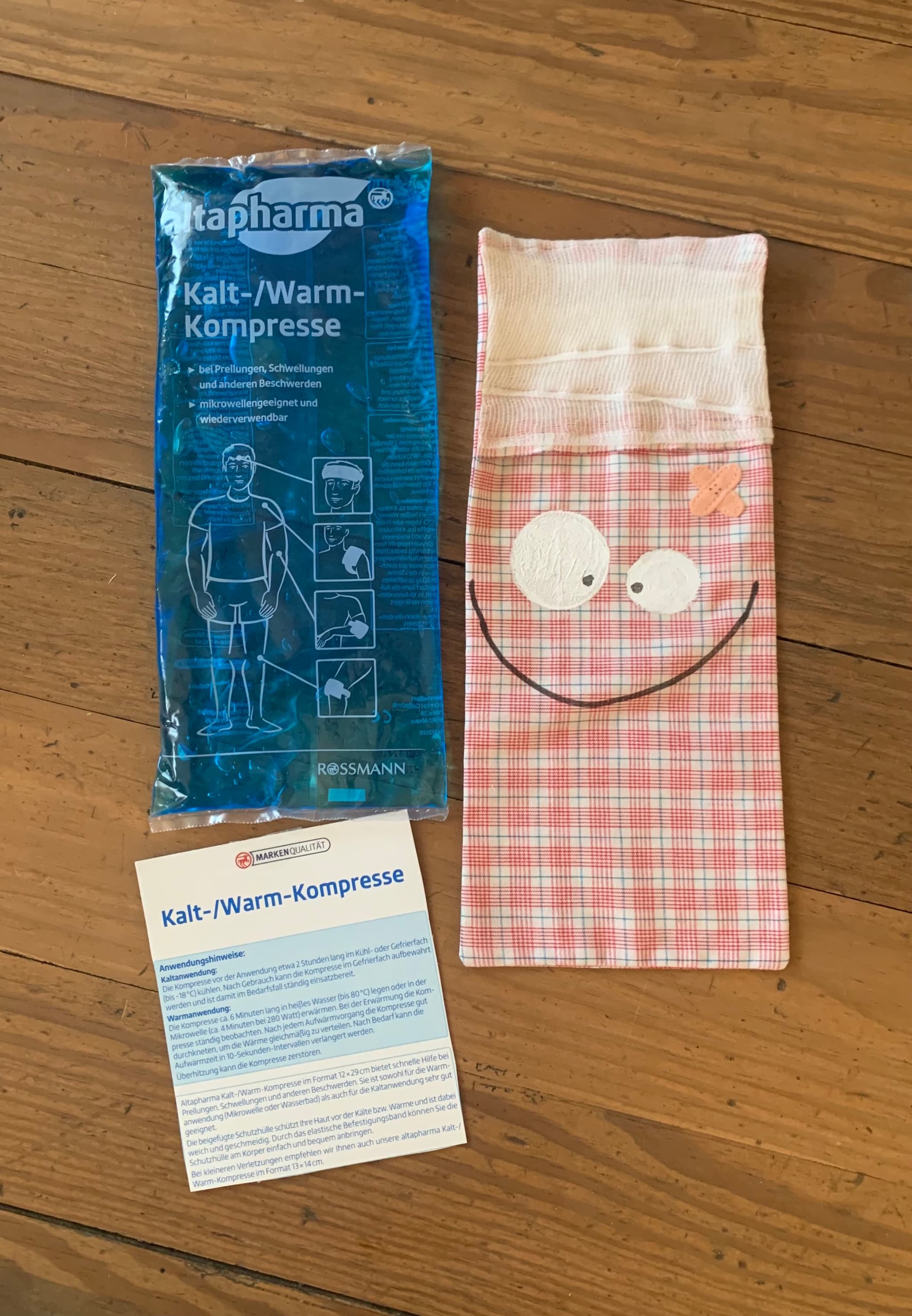 eine Kühlkompresse…